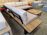 Garden prestige - hoeklounge set napoli zwart met kussens olefin zand - afbeelding 5 van  6