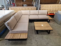 Garden prestige - hoeklounge set napoli zwart met kussens olefin zand - afbeelding 2 van  6