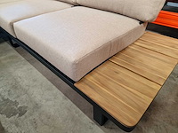 Garden prestige - hoeklounge set napoli zwart met kussens olefin zand - afbeelding 4 van  6