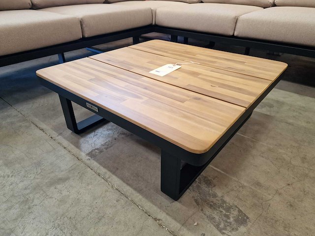 Garden prestige - hoeklounge set napoli zwart met kussens olefin zand - afbeelding 6 van  6