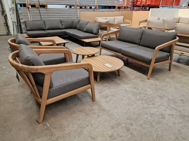 Garden prestige - lounge set florencia met kussens olefin antraciet - afbeelding 1 van  6