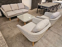 Garden prestige - lounge set mirabel hdpe wicker - olefin lichtgrijs - afbeelding 1 van  5
