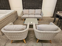 Garden prestige - lounge set mirabel hdpe wicker - olefin lichtgrijs - afbeelding 3 van  5