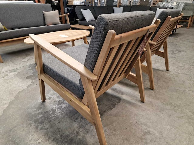 Garden prestige - lounge set nardo met kussens antraciet - acacia - afbeelding 4 van  6