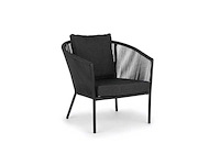 Garden prestige - lounge set reims kussens olefin zwart rope - afbeelding 3 van  6