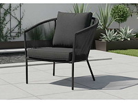 Garden prestige - lounge set reims kussens olefin zwart rope - afbeelding 6 van  6