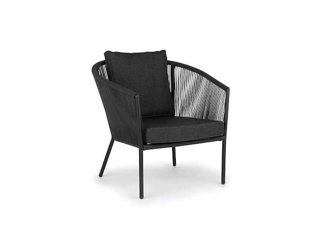 Garden prestige - lounge set reims kussens olefin zwart rope - afbeelding 3 van  6