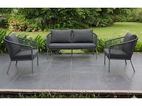 Garden prestige - lounge set reims kussens olefin zwart rope