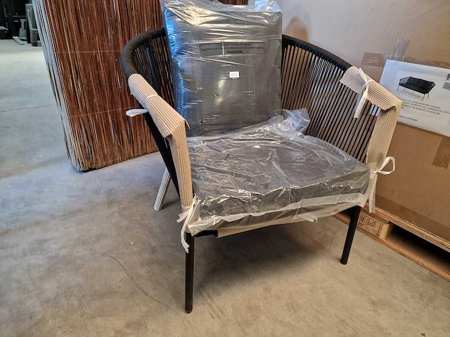 Garden prestige - lounge set reims kussens olefin zwart rope - afbeelding 2 van  9