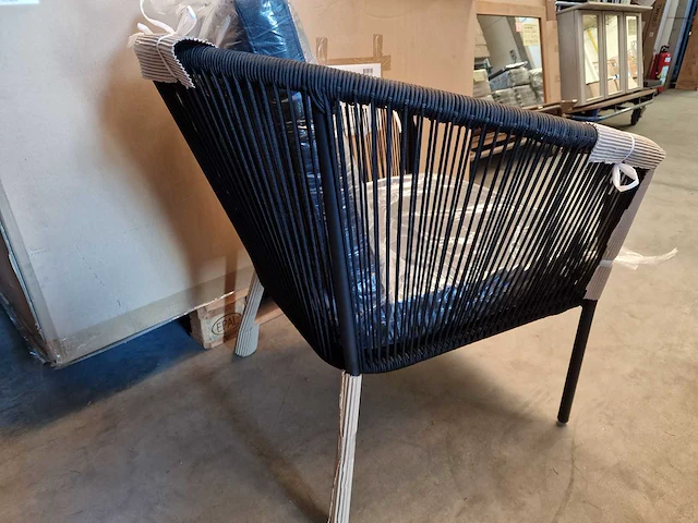 Garden prestige - lounge set reims kussens olefin zwart rope - afbeelding 3 van  9