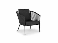 Garden prestige - lounge set reims kussens olefin zwart rope - afbeelding 6 van  9