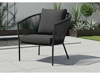 Garden prestige - lounge set reims kussens olefin zwart rope - afbeelding 9 van  9