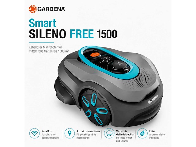 Gardena - smart sileno free 1500 - robotmaaier - afbeelding 1 van  7