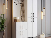 Garderobekast - 150x35x200cm - 8 deuren - wit - afbeelding 2 van  5