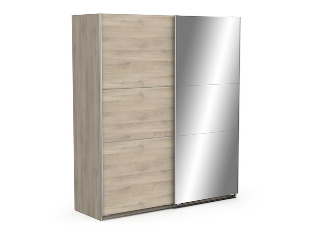 Garderobekast spectre 178cm met schuifdeuren en spiegel - eikdecor - afbeelding 1 van  7