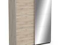Garderobekast spectre 178cm met schuifdeuren en spiegel - eikdecor - afbeelding 1 van  7