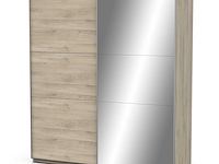 Garderobekast spectre 178cm met schuifdeuren en spiegel - eikdecor - afbeelding 3 van  7