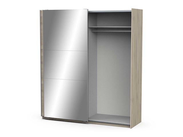 Garderobekast spectre 178cm met schuifdeuren en spiegel - eikdecor - afbeelding 5 van  7