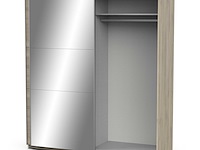Garderobekast spectre 178cm met schuifdeuren en spiegel - eikdecor - afbeelding 5 van  7