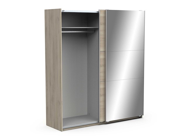 Garderobekast spectre 178cm met schuifdeuren en spiegel - eikdecor - afbeelding 6 van  7