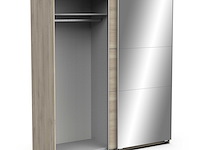 Garderobekast spectre 178cm met schuifdeuren en spiegel - eikdecor - afbeelding 6 van  7