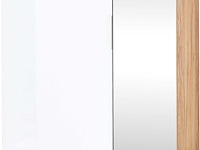 Garderobekast tille 84cm met 2 deuren & 2 lades - wit/eik - afbeelding 1 van  6