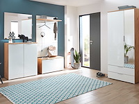 Garderobekast tille 84cm met 2 deuren & 2 lades - wit/eik - afbeelding 3 van  6