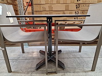 Gardini - hpl tuintafel volvic 70 x 80cm taupe met onderstel kantelbaar - afbeelding 3 van  7
