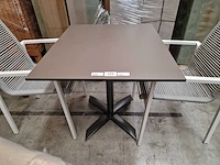 Gardini - hpl tuintafel volvic 70 x 80cm taupe met onderstel plooibaar - afbeelding 2 van  7