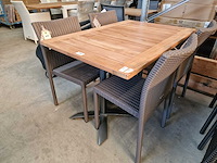 Gardini - teak tuintafel volvic 120 x 80cm met dubbel onderstel - afbeelding 1 van  5