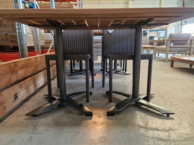 Gardini - teak tuintafel volvic 120 x 80cm met dubbel onderstel - afbeelding 5 van  5