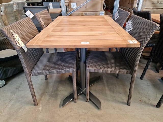 Gardini - teak tuintafel volvic 120 x 80cm met dubbel onderstel - afbeelding 2 van  5