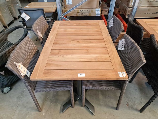 Gardini - teak tuintafel volvic 120 x 80cm met dubbel onderstel - afbeelding 3 van  5