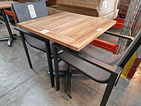 Gardini - teak tuintafel volvic 70 x 70cm met alu antraciet onderstel - afbeelding 1 van  5