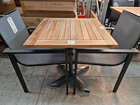 Gardini - teak tuintafel volvic 70 x 70cm met alu antraciet onderstel - afbeelding 2 van  5