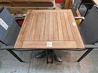 Gardini - teak tuintafel volvic 70 x 70cm met alu antraciet onderstel - afbeelding 3 van  5