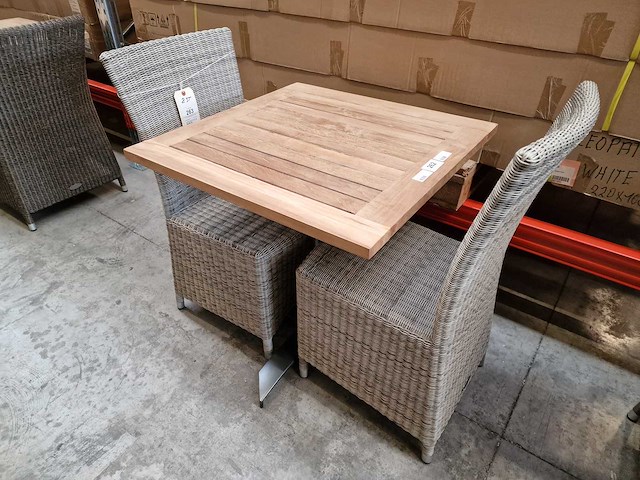 Gardini - teak tuintafel volvic 70 x 70cm met alu antraciet onderstel - afbeelding 1 van  6