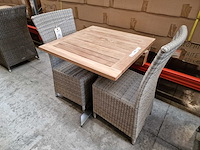 Gardini - teak tuintafel volvic 70 x 70cm met alu antraciet onderstel - afbeelding 1 van  6