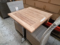 Gardini - teak tuintafel volvic 70 x 70cm met alu antraciet onderstel - afbeelding 3 van  6