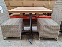 Gardini - teak tuintafel volvic 70 x 70cm met alu antraciet onderstel - afbeelding 4 van  6