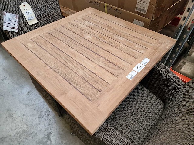 Gardini - teak tuintafel volvic 70 x 70cm met alu antraciet onderstel - afbeelding 4 van  4