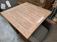 Gardini - teak tuintafel volvic 70 x 70cm met alu antraciet onderstel - afbeelding 4 van  4