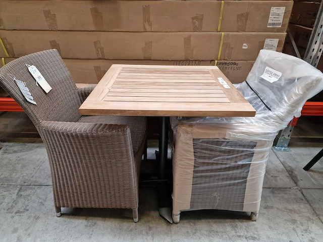 Gardini - teak tuintafel volvic 70 x 70cm met alu antraciet onderstel - afbeelding 2 van  5