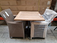 Gardini - teak tuintafel volvic 70 x 70cm met alu antraciet onderstel - afbeelding 2 van  5