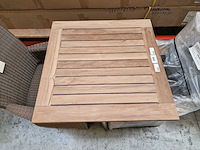 Gardini - teak tuintafel volvic 70 x 70cm met alu antraciet onderstel - afbeelding 3 van  5