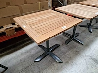 Gardini - teak tuintafel volvic 70 x 70cm met alu antraciet onderstel - afbeelding 1 van  5