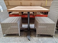 Gardini - teak tuintafel volvic 70 x 70cm met alu antraciet onderstel - afbeelding 4 van  5