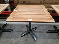 Gardini - teak tuintafel volvic 70 x 70cm met alu antraciet onderstel - afbeelding 2 van  5