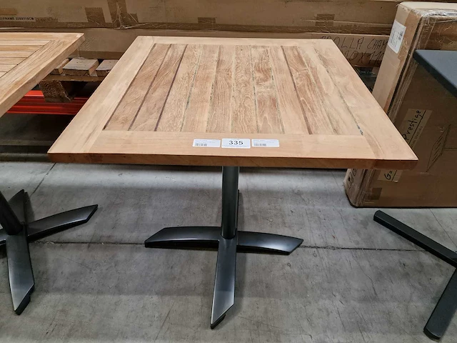 Gardini - teak tuintafel volvic 70 x 70cm met alu antraciet onderstel - afbeelding 2 van  5