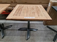 Gardini - teak tuintafel volvic 70 x 70cm met alu antraciet onderstel - afbeelding 2 van  5
